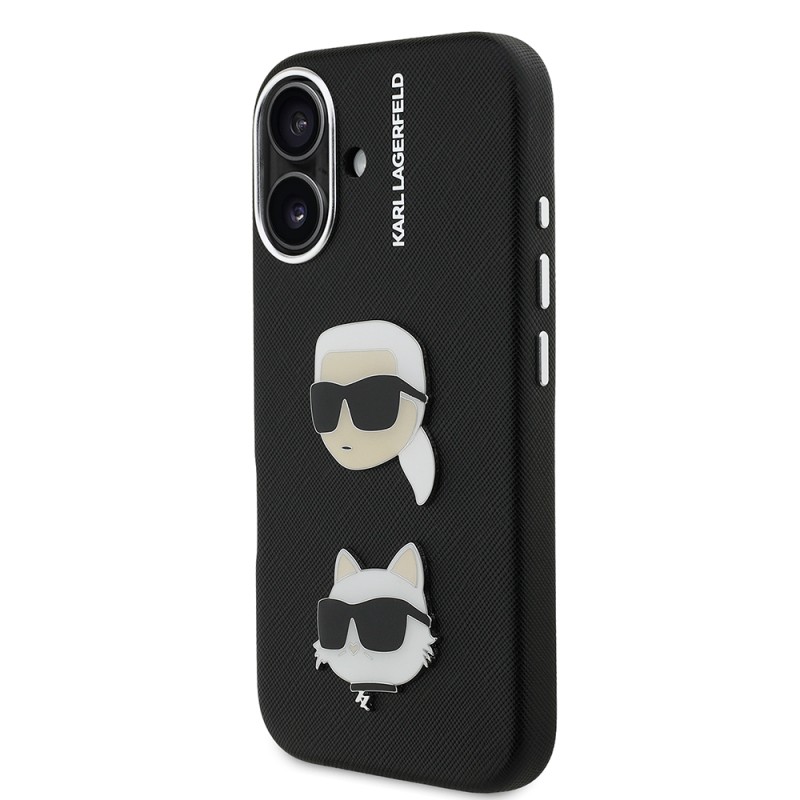 Apple iPhone 16 Case Karl Lagerfeld Original Licensed K&C Heads Pins Cover - 3
