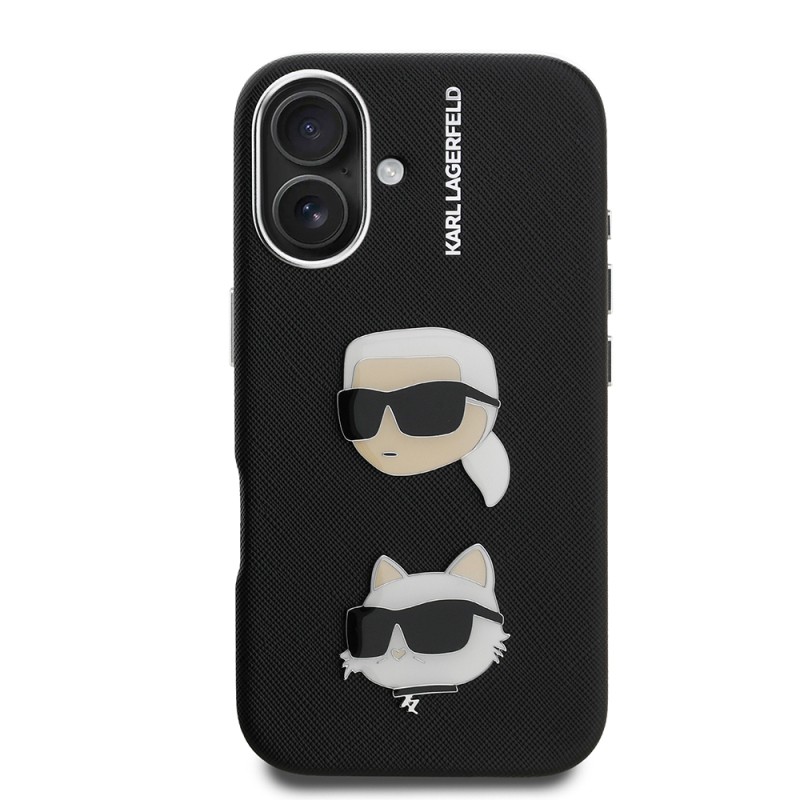 Apple iPhone 16 Case Karl Lagerfeld Original Licensed K&C Heads Pins Cover - 4
