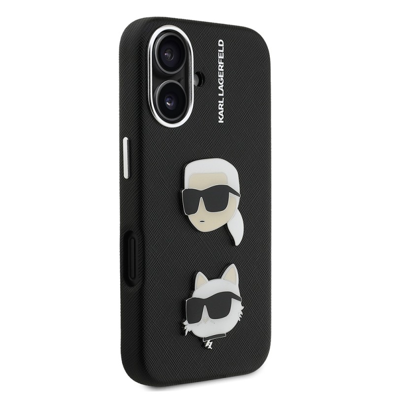 Apple iPhone 16 Case Karl Lagerfeld Original Licensed K&C Heads Pins Cover - 5