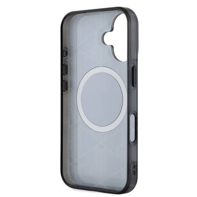 Apple iPhone 16 Case Lacoste Original Licensed Magsafe Charging Feature Silver Crocodile Logo Monogram Cover - 10