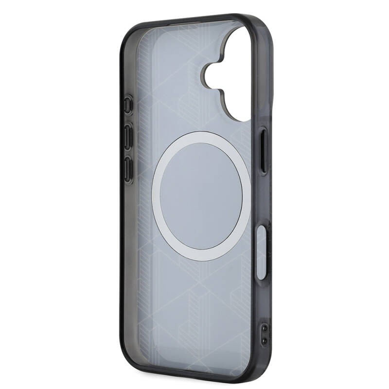 Apple iPhone 16 Case Lacoste Original Licensed Magsafe Charging Feature Silver Crocodile Logo Monogram Cover - 10