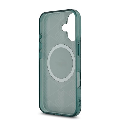 Apple iPhone 16 Case Lacoste Original Licensed Magsafe Charging Feature Silver Crocodile Logo Monogram Cover - 24