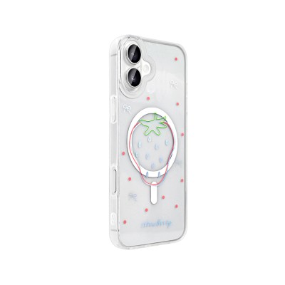 Apple iPhone 16 Case M-Safe Charging Transparent Zore Folk Hard Cover - 7