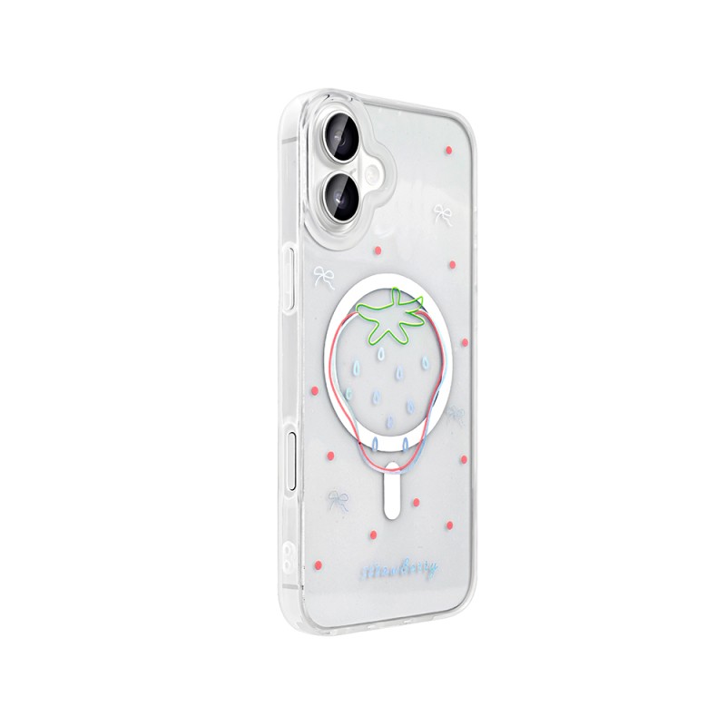 Apple iPhone 16 Case M-Safe Charging Transparent Zore Folk Hard Cover - 7