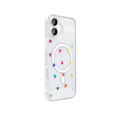 Apple iPhone 16 Case M-Safe Charging Transparent Zore Folk Hard Cover - 10