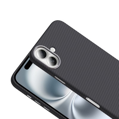 Apple iPhone 16 Case Magsafe Charging Feature Carbon Fiber Look Zore Gros Cover - 15