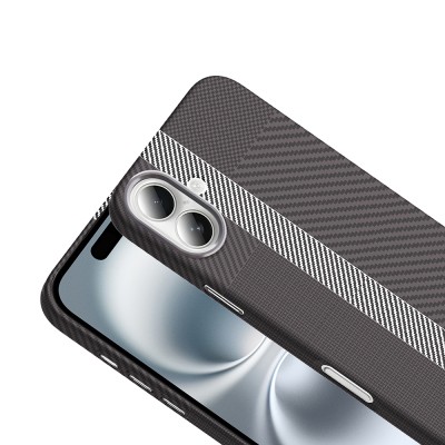 Apple iPhone 16 Case Magsafe Charging Feature Carbon Fiber Look Zore Gros Cover - 19