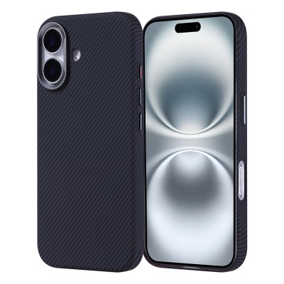 Apple iPhone 16 Case Magsafe Charging Feature Carbon Fiber Look Zore Nekst Cover - 5