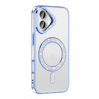 Apple iPhone 16 Case Magsafe Charging Feature Diamond Stone Design Zore Karetta Silicone Cover - 2