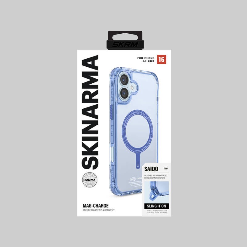 Apple iPhone 16 Case Magsafe Charging Feature Skinarma Transparent Airbag Design Saido Cover - 15