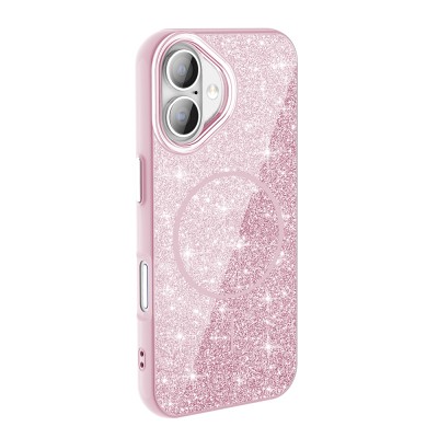 Apple iPhone 16 Case Magsafe Shining Glitter Zore Okso Cover with Charging Feature - 4