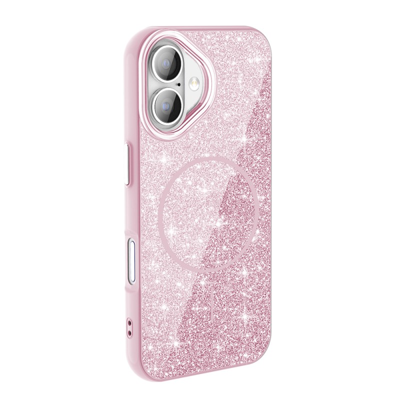 Apple iPhone 16 Case Magsafe Shining Glitter Zore Okso Cover with Charging Feature - 4