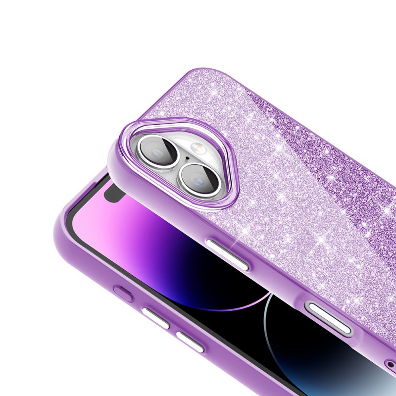 Apple iPhone 16 Case Magsafe Shining Glitter Zore Okso Cover with Charging Feature - 8