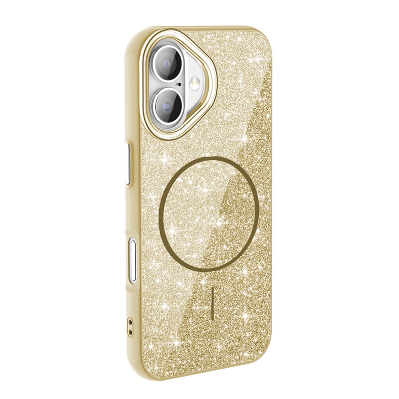 Apple iPhone 16 Case Magsafe Shining Glitter Zore Okso Cover with Charging Feature - 10