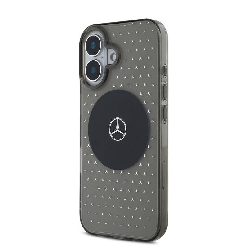 Apple iPhone 16 Case Mercedes Benz Original Licensed Magsafe Charging Feature Star Pattern Transparent Cover  - 3