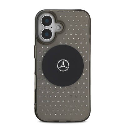 Apple iPhone 16 Case Mercedes Benz Original Licensed Magsafe Charging Feature Star Pattern Transparent Cover  - 4