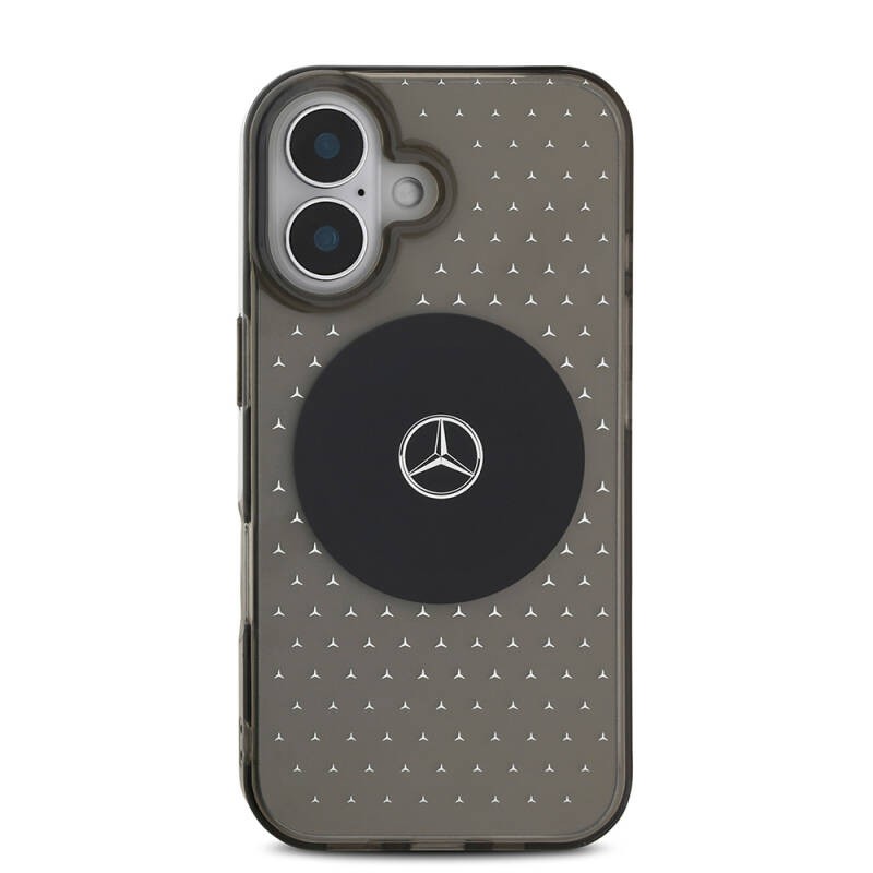 Apple iPhone 16 Case Mercedes Benz Original Licensed Magsafe Charging Feature Star Pattern Transparent Cover  - 4