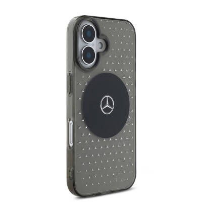 Apple iPhone 16 Case Mercedes Benz Original Licensed Magsafe Charging Feature Star Pattern Transparent Cover  - 5