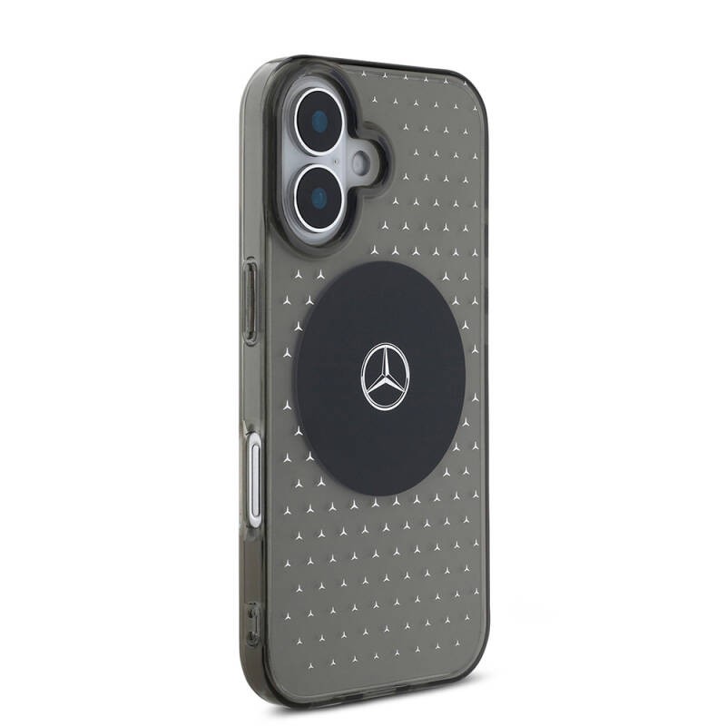 Apple iPhone 16 Case Mercedes Benz Original Licensed Magsafe Charging Feature Star Pattern Transparent Cover  - 5