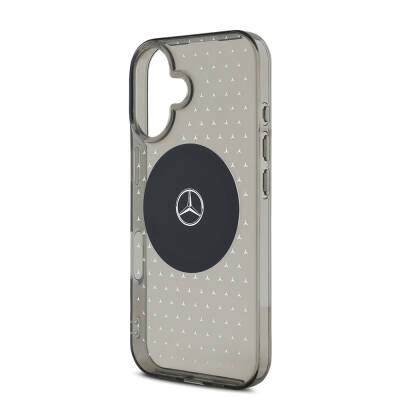 Apple iPhone 16 Case Mercedes Benz Original Licensed Magsafe Charging Feature Star Pattern Transparent Cover  - 7