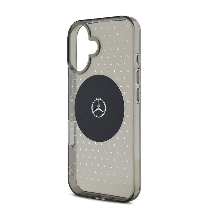 Apple iPhone 16 Case Mercedes Benz Original Licensed Magsafe Charging Feature Star Pattern Transparent Cover  - 7