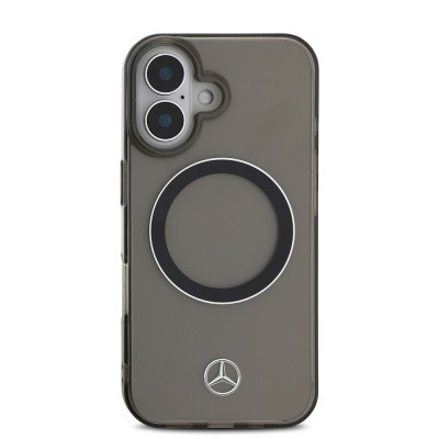 Apple iPhone 16 Case Mercedes Benz Original Licensed Transparent Surface Silver Ring Cover with Magsafe Charging Feature - 4