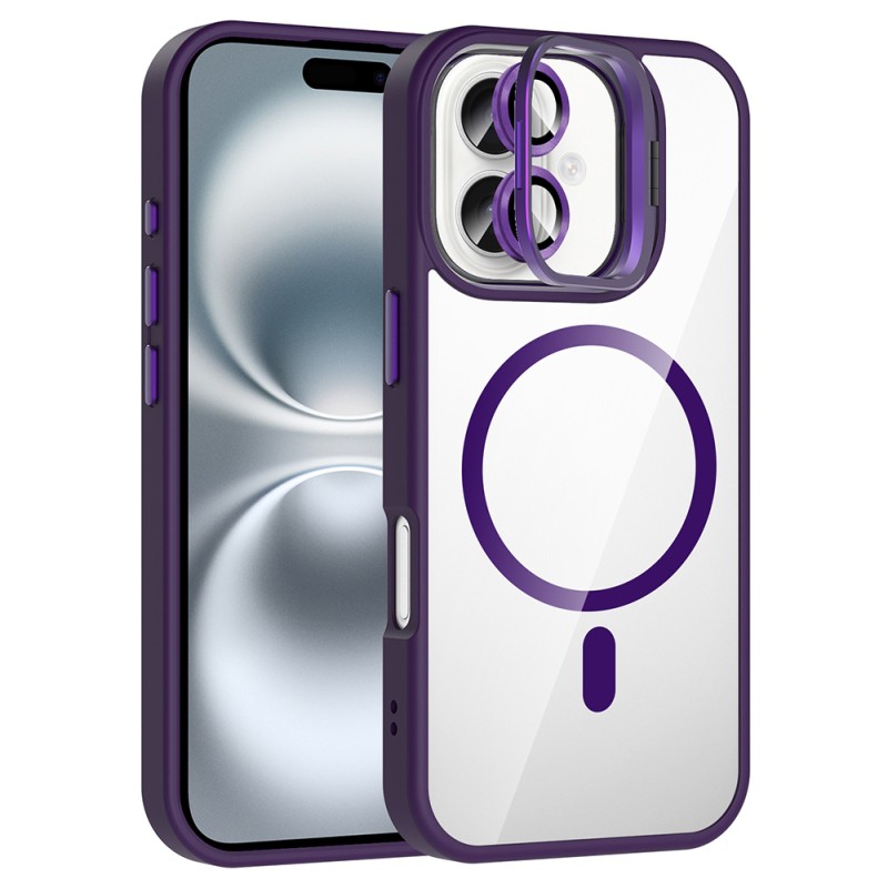 Apple iPhone 16 Case Stand and Camera Lens Gift M-Safe Charging Feature Zore Etro Cover - 7