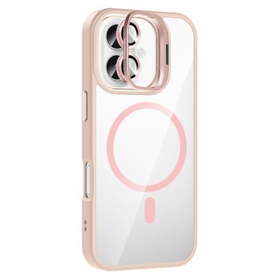 Apple iPhone 16 Case Stand and Camera Lens Gift M-Safe Charging Feature Zore Etro Cover - 16