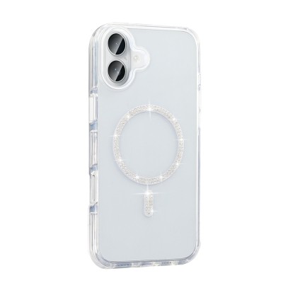 Apple iPhone 16 Case Stone Design M-safe Charging Feature Zore Koment Silicone Cover - 7