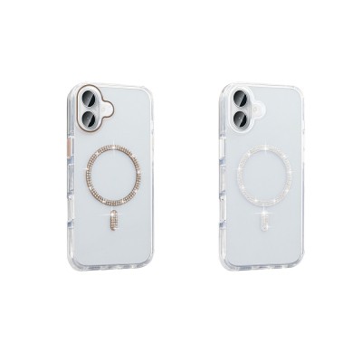 Apple iPhone 16 Case Stone Design M-safe Charging Feature Zore Koment Silicone Cover - 8