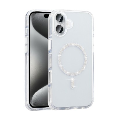 Apple iPhone 16 Case Stone Design M-safe Charging Feature Zore Koment Silicone Cover - 3