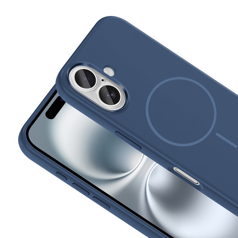 Apple iPhone 16 Case with M-Safe Charging Feature, Metal Camera Frame, Zore Edi Silicone Cover - 15