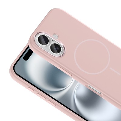 Apple iPhone 16 Case with M-Safe Charging Feature, Metal Camera Frame, Zore Edi Silicone Cover - 18