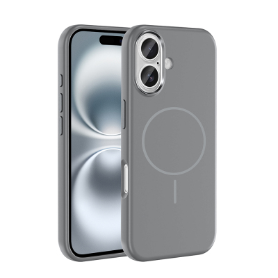 Apple iPhone 16 Case with M-Safe Charging Feature, Metal Camera Frame, Zore Edi Silicone Cover - Zore