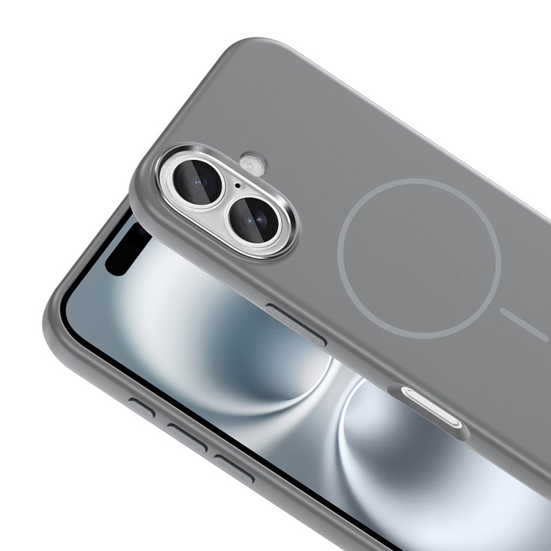 Apple iPhone 16 Case with M-Safe Charging Feature, Metal Camera Frame, Zore Edi Silicone Cover - 19
