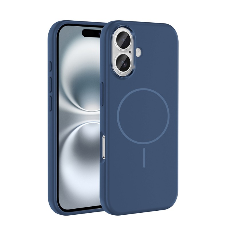 Apple iPhone 16 Case with M-Safe Charging Feature, Metal Camera Frame, Zore Edi Silicone Cover - 3