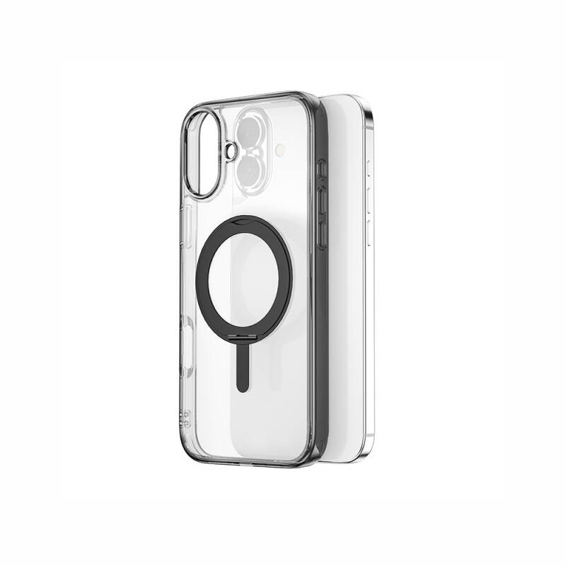 Apple iPhone 16 Case Wiwu MCC-201 iShield Ultra Series Magsafe Charging Featured Crystal Hard PC Stand Cover  - 4