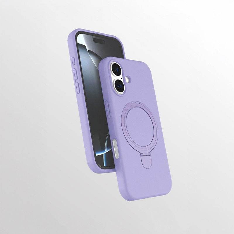 Apple iPhone 16 Case Zore Samara Cover M-safe Charging Stand - 1