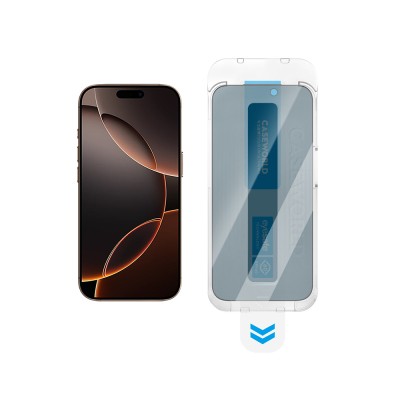 Apple iPhone 16 CaseWorld Applicator Series 2.5D Eyesafe Blue Light Technology 0.33mm Privacy Tempered Glass Screen Protector + Application Tool - 6
