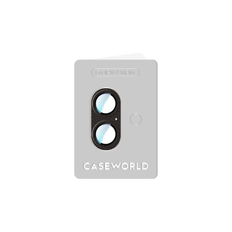 Apple iPhone 16 CaseWorld Carbon Fiber Series Anti Reflective Ultra Clear Full Camera Lens Protector - 6