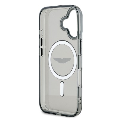 Apple iPhone 16 Kılıf Aston Martin Orjinal Lisanslı M-safe Şarj Özellikli IML Baskı Logolu Buzlu Kapak - 6