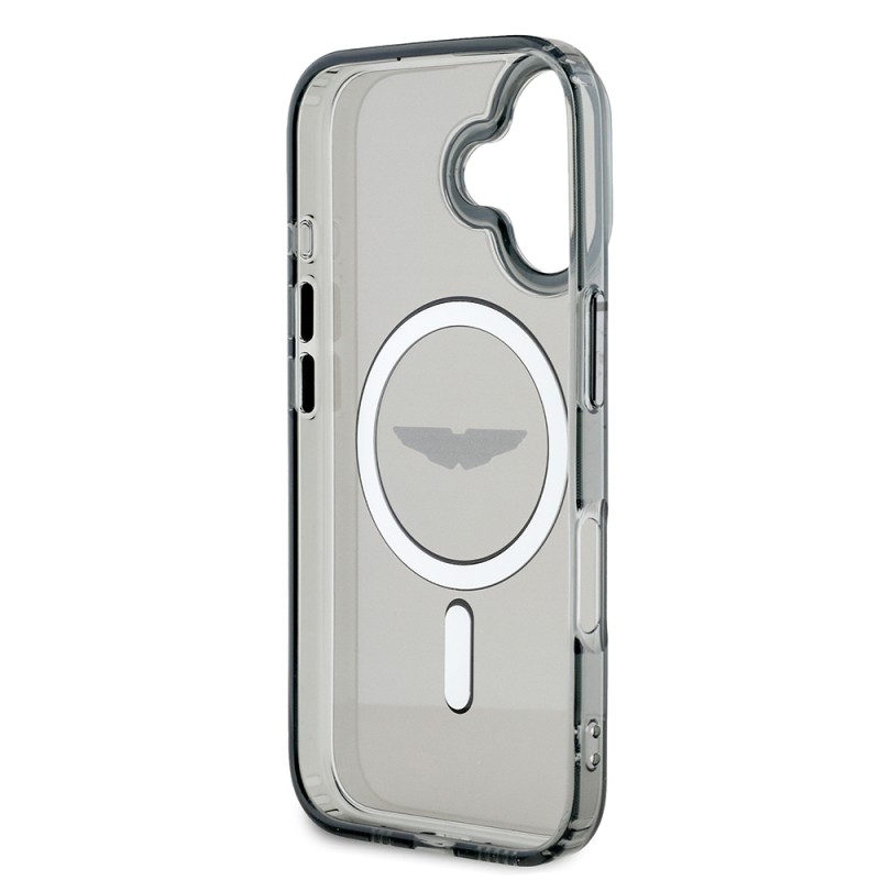 Apple iPhone 16 Kılıf Aston Martin Orjinal Lisanslı M-safe Şarj Özellikli IML Baskı Logolu Buzlu Kapak - 6