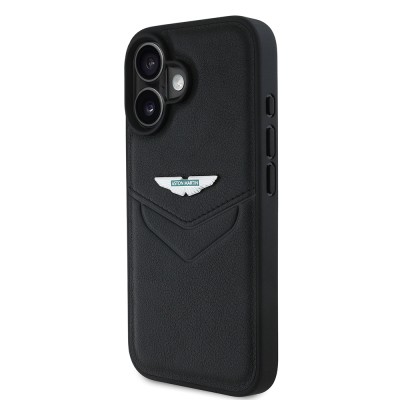 Apple iPhone 16 Kılıf Aston Martin Orjinal Lisanslı Victory Dizayn PU Deri Metal Logolu Kapak - 3