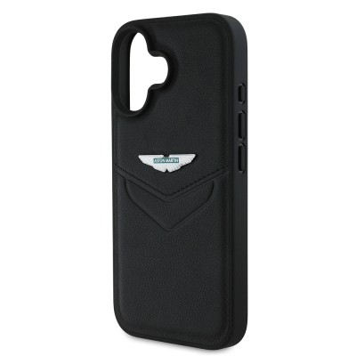 Apple iPhone 16 Kılıf Aston Martin Orjinal Lisanslı Victory Dizayn PU Deri Metal Logolu Kapak - 6