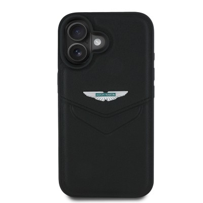 Apple iPhone 16 Kılıf Aston Martin Orjinal Lisanslı Victory Dizayn PU Deri Metal Logolu Kapak - 2