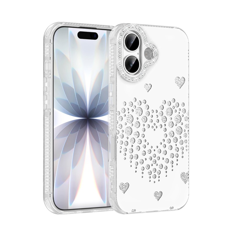 Apple iPhone 16 Kılıf Damla Taşlı Zore Rivas Sert PC Kapak - 1