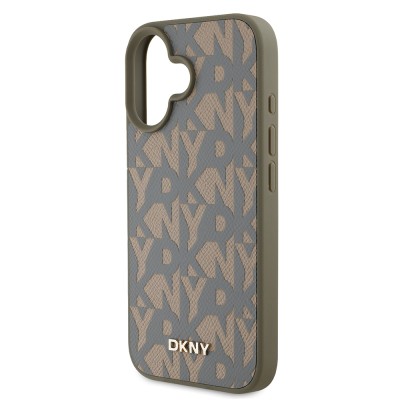 Apple iPhone 16 Kılıf DKNY Orjinal Lisanslı M-safe Şarj Özellikli 3D Yazılı Grid Pattern Kapak - 8