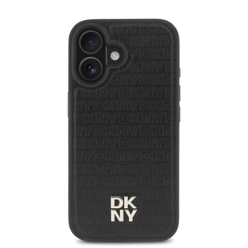 Apple iPhone 16 Kılıf DKNY Orjinal Lisanslı M-safe Şarj Özellikli 3D Yazılı Repeat Pattern Kapak - 6