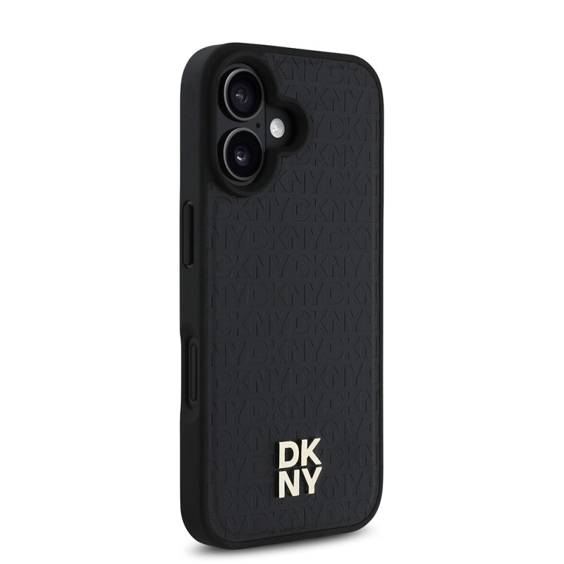 Apple iPhone 16 Kılıf DKNY Orjinal Lisanslı M-safe Şarj Özellikli 3D Yazılı Repeat Pattern Kapak - 7