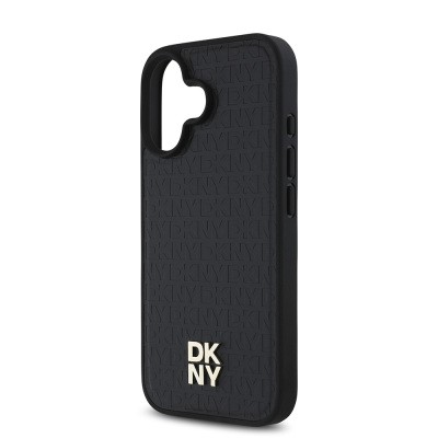 Apple iPhone 16 Kılıf DKNY Orjinal Lisanslı M-safe Şarj Özellikli 3D Yazılı Repeat Pattern Kapak - 9